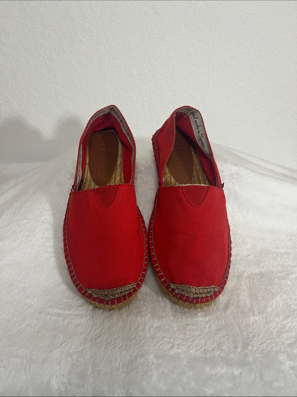 Red Canvas Slip-On Womens Shoes